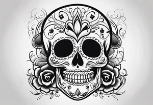 Mexican skull with smoke coming from the bottom tattoo idea
