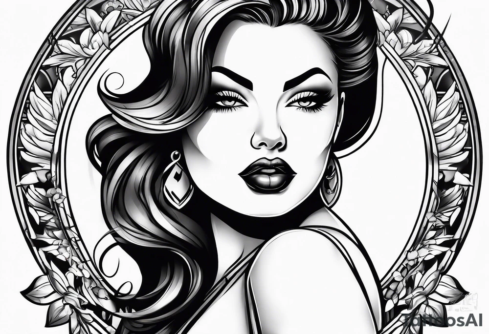 chubby pinup girl tattoo idea