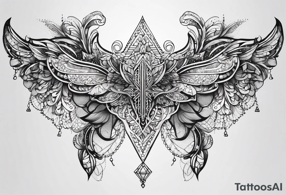 lace sternum tattoo idea