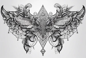 lace sternum tattoo idea