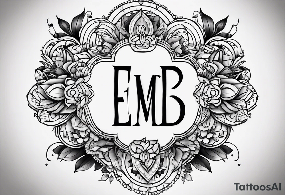 Sibling tattoo with the letters E M B tattoo idea