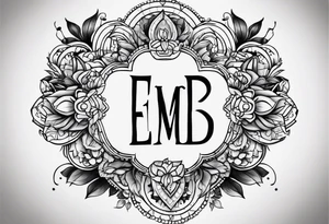 Sibling tattoo with the letters E M B tattoo idea