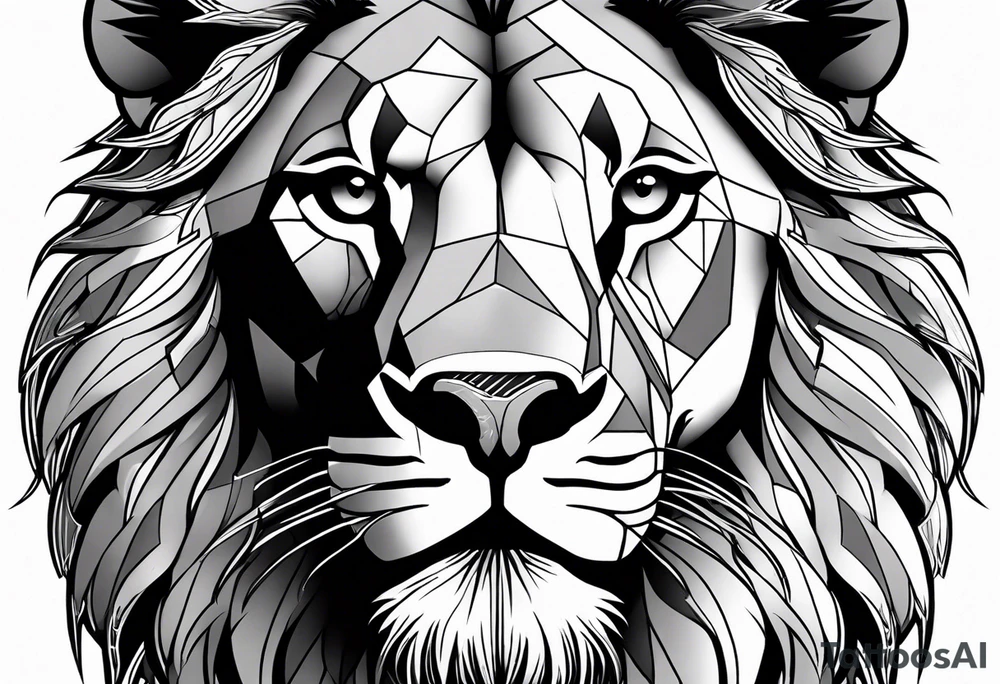 powerful majestic lion, close-up tattoo idea