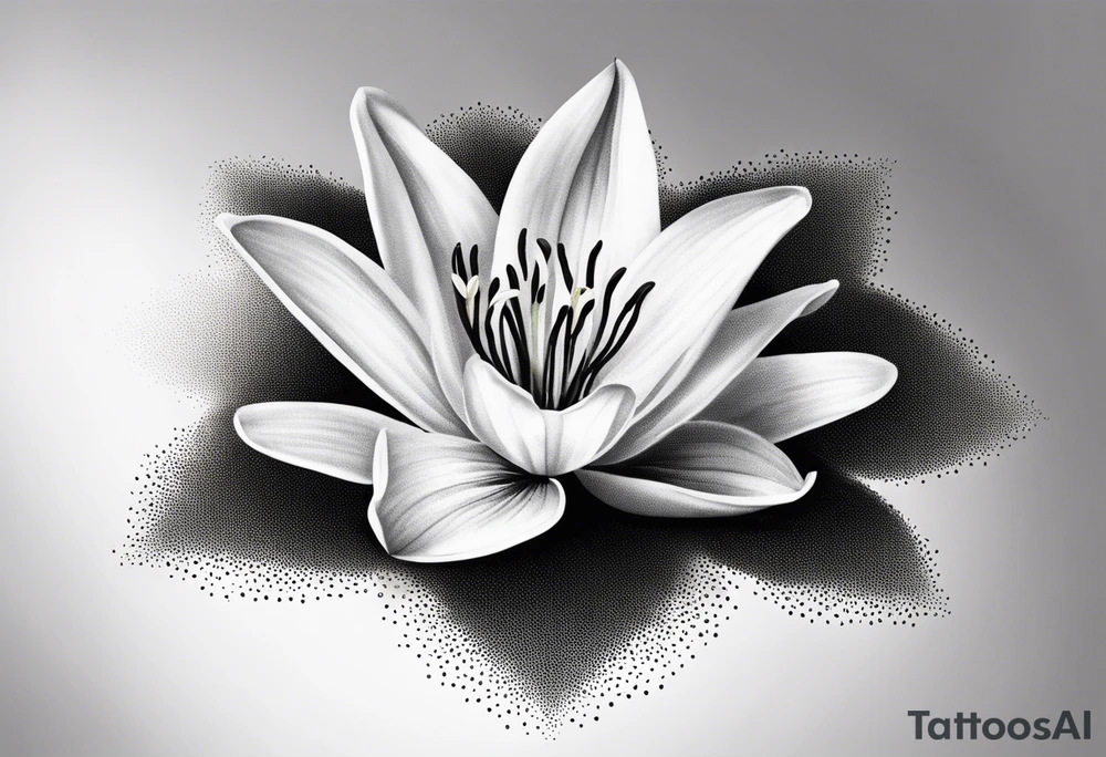 very simple lily flower tattoo idea