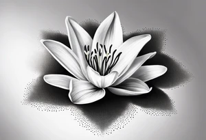 very simple lily flower tattoo idea