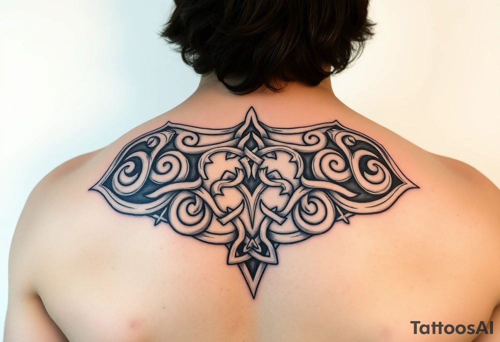 Shoulder plate armour Celtic tattoo idea
