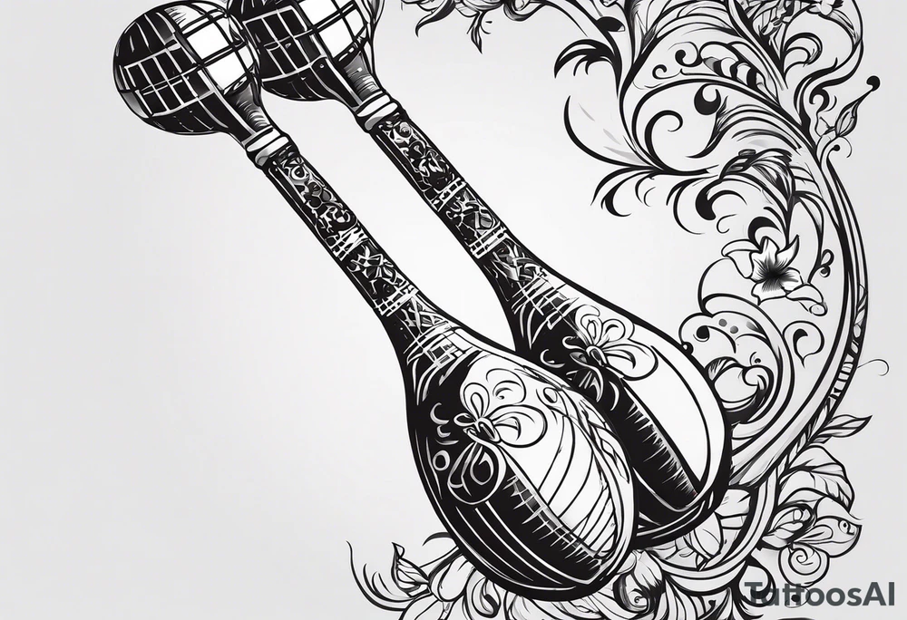 Swinging maracas with rum tattoo idea