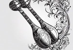 Swinging maracas with rum tattoo idea