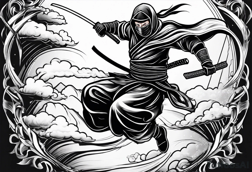 Flying ninja tattoo idea