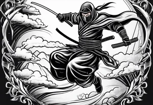 Flying ninja tattoo idea