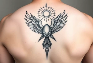 Assimetrical geometric design.hermann hesse demian. Abraxas bird, egg, sun. Wrist placement tattoo idea