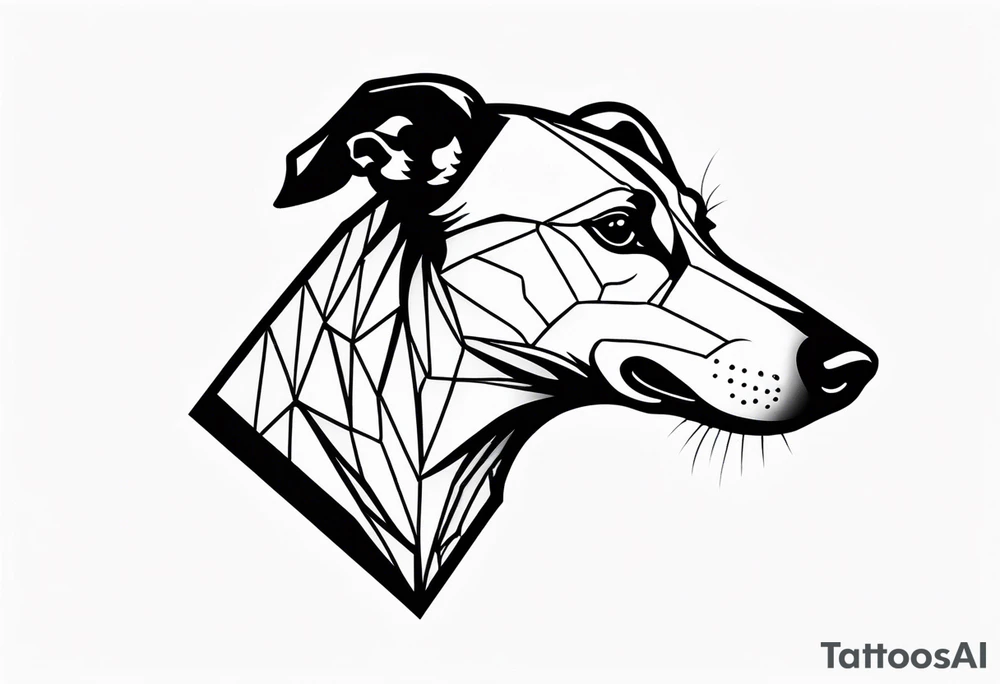 Greyhound head, majestic, inside diamond shape tattoo idea