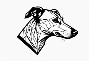 Greyhound head, majestic, inside diamond shape tattoo idea