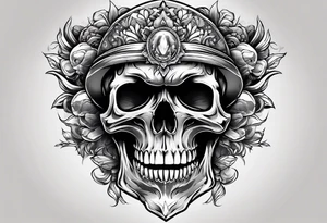 Skull with mouth open tattoo idea