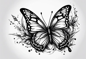 a butterfly with a knife tattoo idea