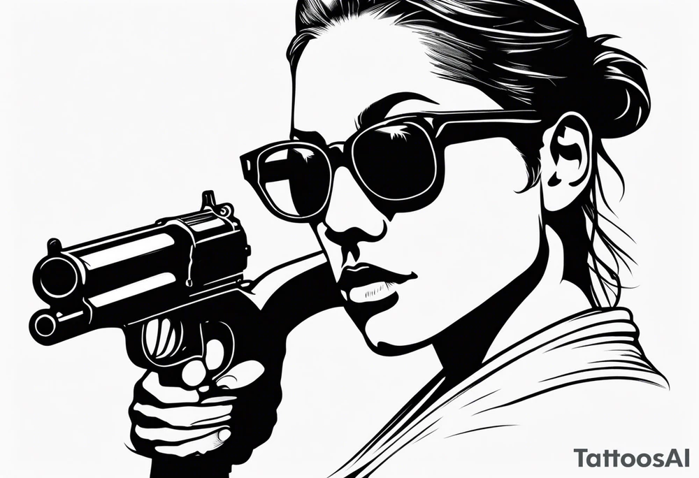 capricorn with sunglasses and shotgun tattoo idea