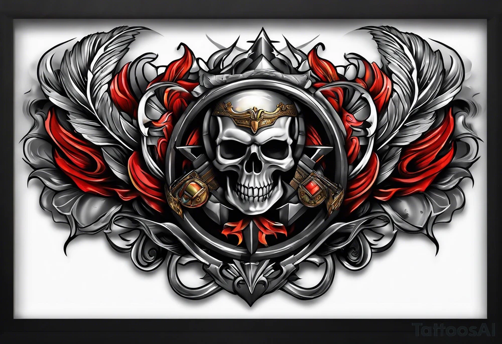 Full sleeve militaty tattoo idea