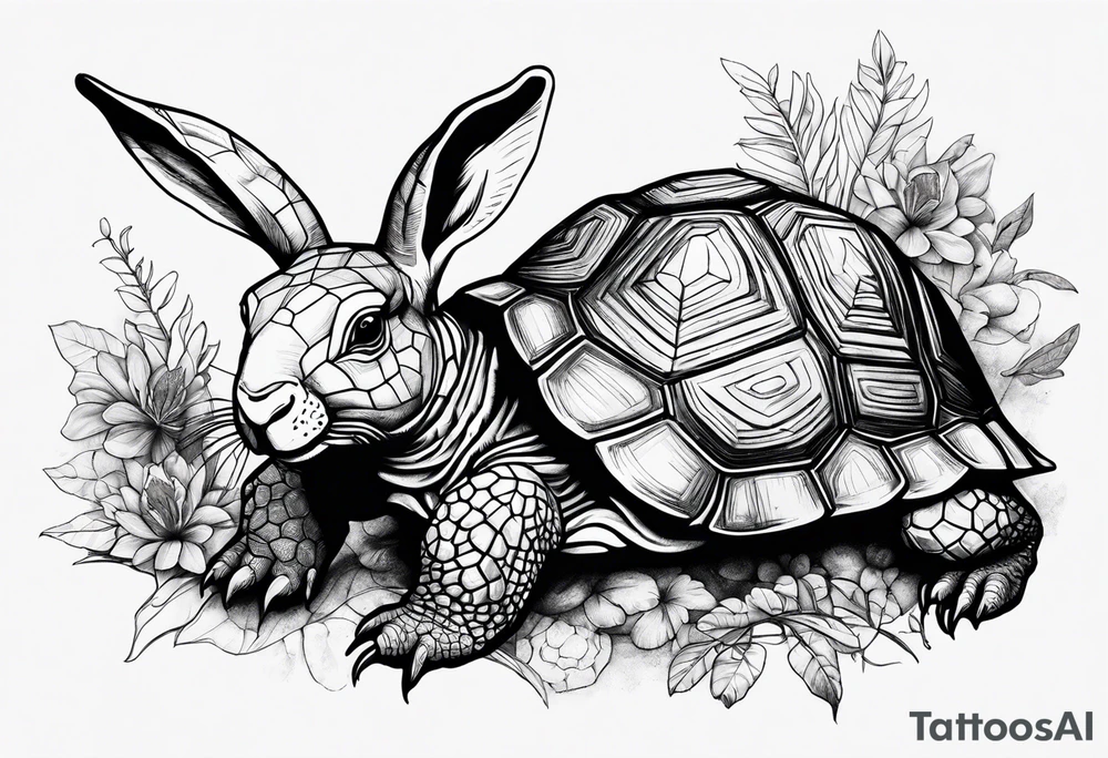 Tortoise and Rabbit tattoo idea