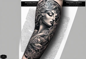 Arm sleeve with a Bible verse tattoo idea