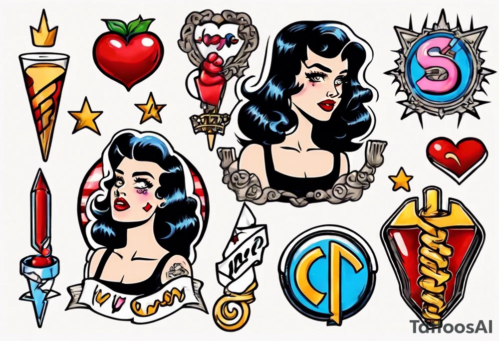 Betty and Veronica symbols tattoo idea