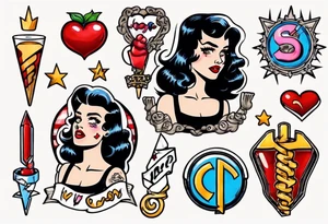 Betty and Veronica symbols tattoo idea