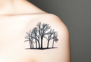 Trees hug the road, blocking out much of the light. tattoo idea