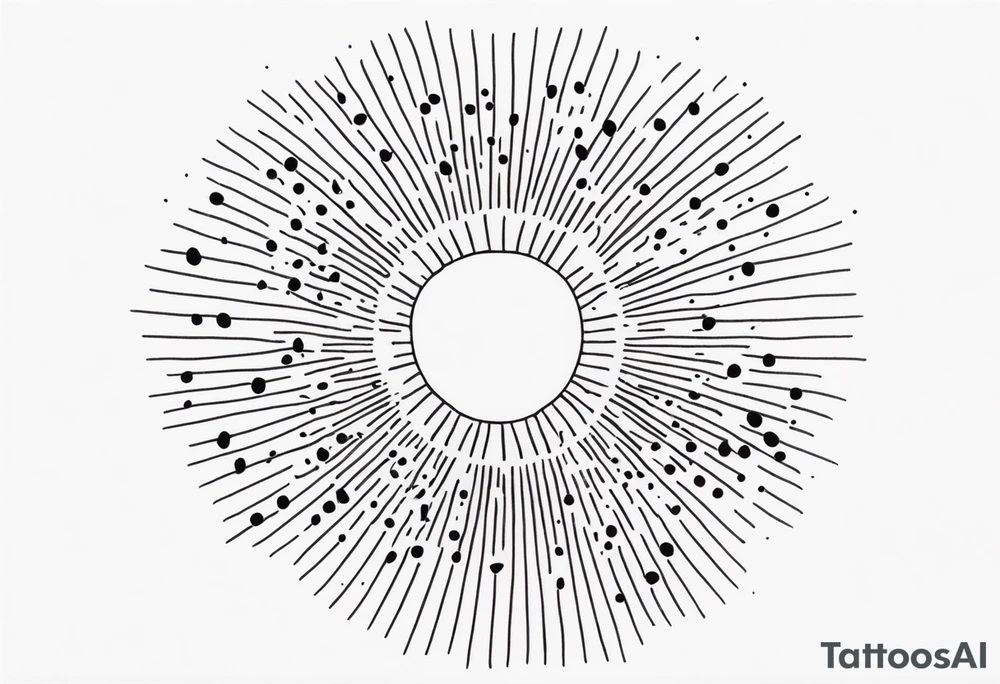 Simplistic sun made of black dots tattoo idea tattoo idea