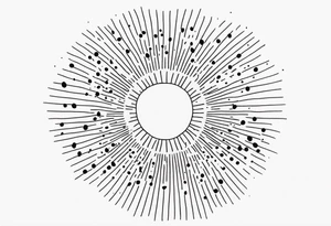 Simplistic sun made of black dots tattoo idea tattoo idea