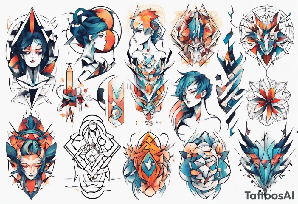 Abstract anime tattoo tattoo idea