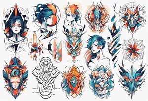Abstract anime tattoo tattoo idea