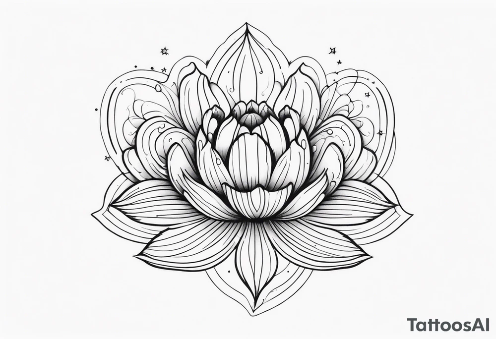 Cosmic space flower tattoo idea