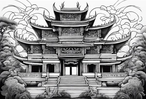 thai temple but minimalistic without any background tattoo idea