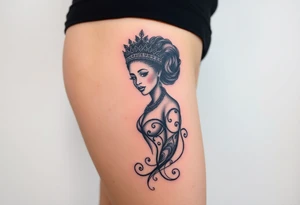 Queen with afro tattoo idea
