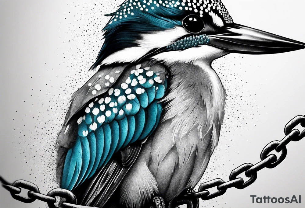 Kingfisher wrapped in chains tattoo idea