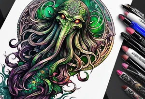 Cthulhu arm sleeve tattoo idea