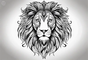 Lion in ornament tattoo idea