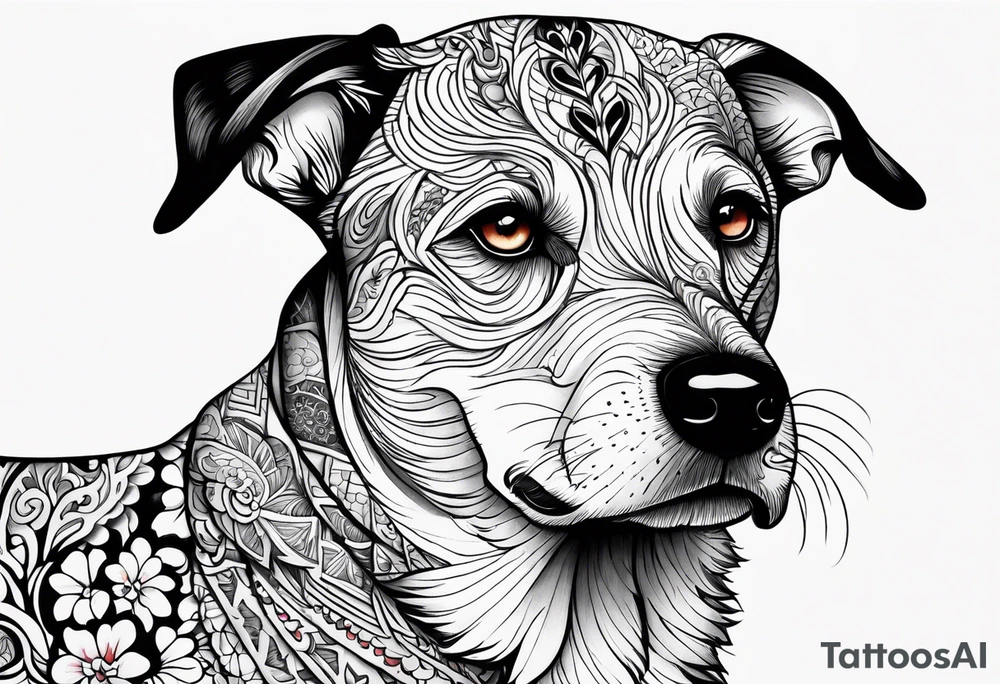 tattoo for my white and black spotted 
dog buddy tattoo idea