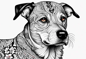 tattoo for my white and black spotted 
dog buddy tattoo idea