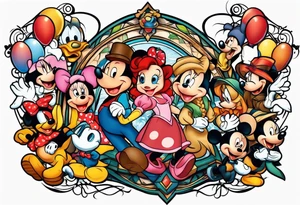 Disney characters tattoo idea
