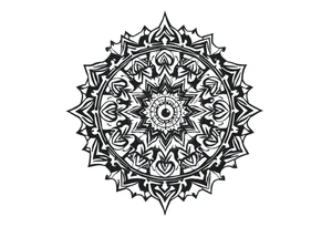 long mytical mandala with ancient rhyme tattoo idea