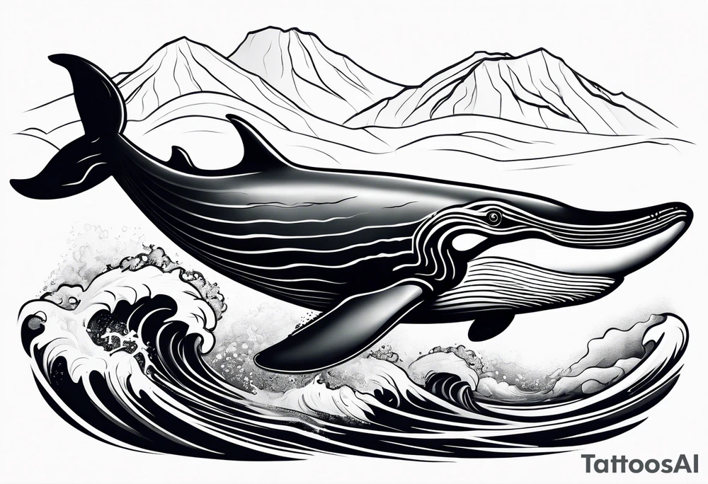 Breaching North Pacific humpback whale tattoo idea