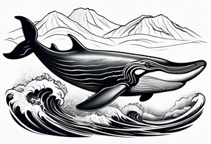 Breaching North Pacific humpback whale tattoo idea