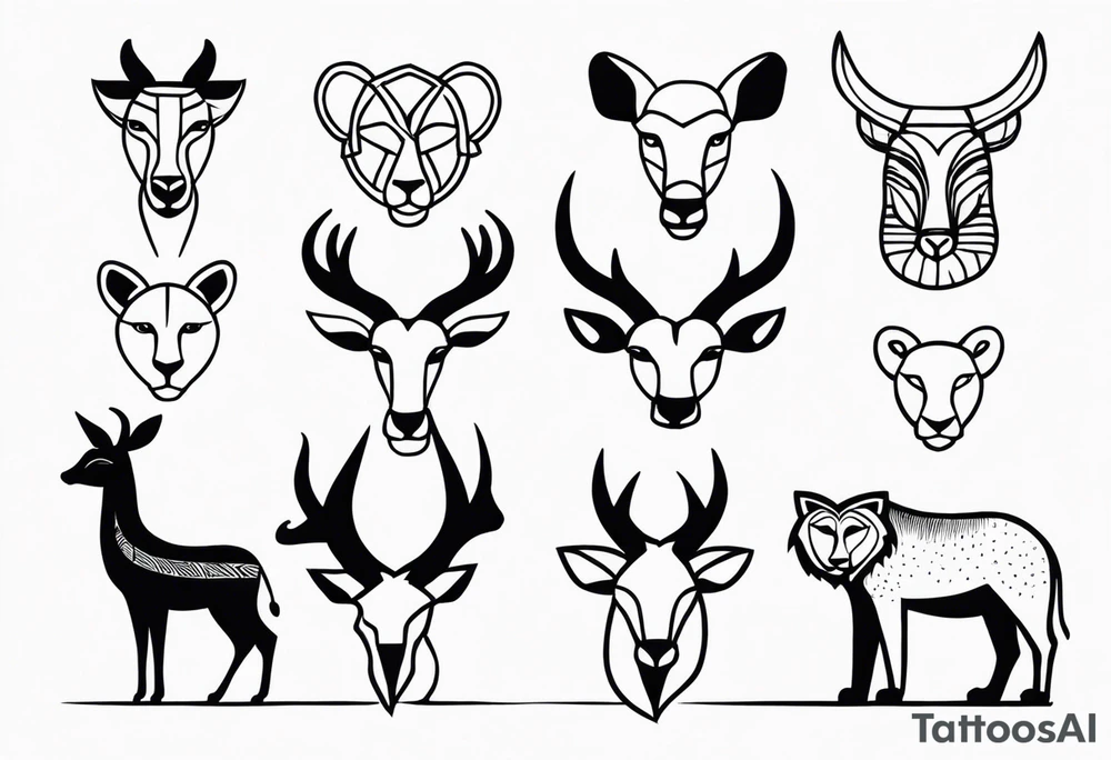 african animals tattoo idea