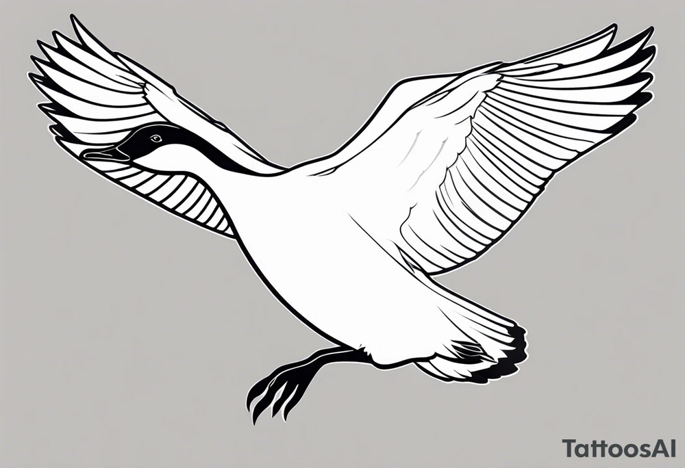 canadian goose shaking wings profile tattoo idea