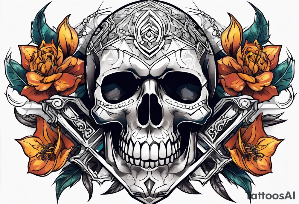 Skull tattoo with scorpions tattoo idea