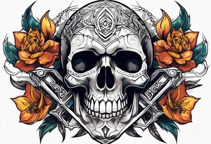 Skull tattoo with scorpions tattoo idea