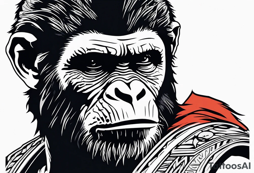 Caesar from the movie planet of the apes tattoo idea