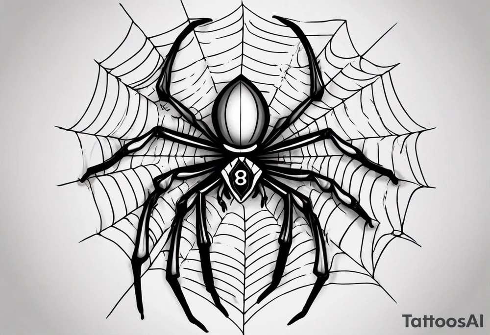 Spider with the number 8 on its back tattoo idea