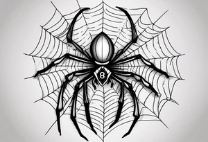 Spider with the number 8 on its back tattoo idea