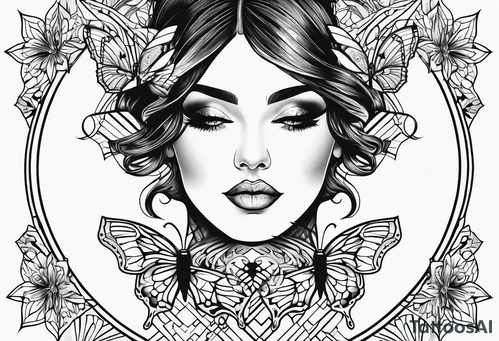 Beautiful women butterfly sarcastic comment svg tattoo idea